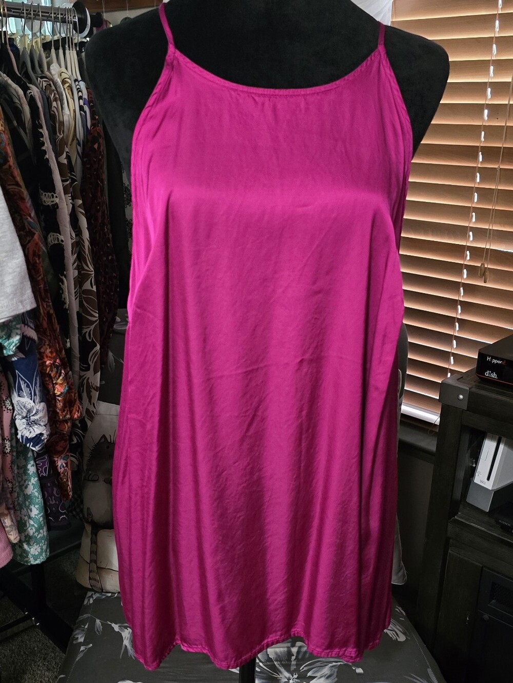 62 Lane Bryant Bright Fuchsia Satin Tank Top